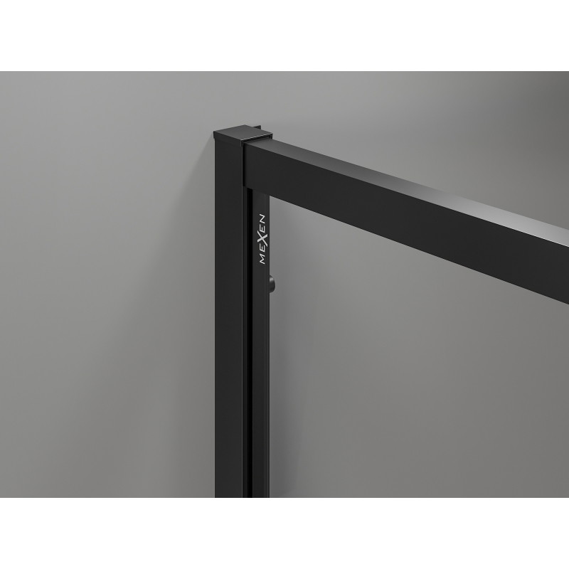 Mexen Exo-3S 3-seitige Duschkabine, schiebbar, 145 x 80 cm, transparent, schwarz - 8151-145-080-70-00-3S