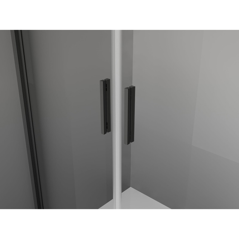 Mexen Exo-3S Duschkabine 3-seitig schwenkbar 90 x 85 cm, transparent, schwarz - 8182-090-085-70-00-3S