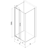 Mexen Exo-3S 3-seitige Schiebedusche 105 x 95 cm, transparent, schwarz - 8151-105-095-70-00-3S