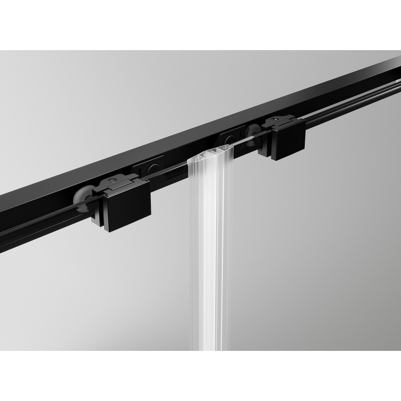 Mexen Exo-3S 3-seitige Duschkabine, verschiebbar, 155 x 110 cm, transparent, schwarz - 8151-155-110-70-00-3S