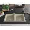 Mexen Mario Granitspüle 2-Kammer mit Küchenarmatur Rita, beige - 6504-69-670300-00