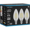 Mexen Vintis 3x LED-Filamentlampe E14, C35, 4W, Neutral - 4000K, 470 lm, klar - L154-E14-0427-00x03 - L154-E14-0440-00x03