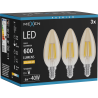Mexen Vintis 3x Filament-LED-Glühbirne E14, C35, 6W, Warm - 2200K, 600 lm, bernstein - L154-E14-0622-50x03