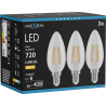 Mexen Vintis 3x LED-Filament-Glühbirne E14, C35, 6W, Warm - 2700K, 720 lm, klar - L154-E14-0627-00x03