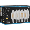 Mexen Vintis 6x LED-Filament-Glühbirne E14, C35, 6W, Warm - 2700K, 720 lm, klar - L154-E14-0627-00x06