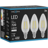 Mexen Vintis 3x LED Filament Glühbirne E14, C35, 6W, Neutral - 4000K, 720 lm, klar - L154-E14-0640-00x03