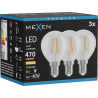 Mexen Vintis 3x LED-Filament-Glühbirne E14, G45, 4W, Warm - 2700K, 470 lm, klar - L156-E14-0427-00x03