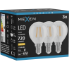 Mexen Vintis 3x LED-Filamentlampe E14, G45, 6W, Warm - 2700K, 720 lm, klar - L156-E14-0627-00x03