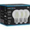Mexen Vintis 3x Filament-LED-Glühbirne E27, G45, 4W, 55 lm, grün - L156-E27-04XX-46x03