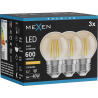 Mexen Vintis 3x LED-Filament-Glühbirne E27, G45, 6W, Warm - 2200K, 600 lm, bernstein - L156-E27-0622-50x03