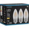 Mexen Vintis 3x LED-Filament-Glühbirne E27, C35, 6W, Warm - 2700K, 720 lm, klar - L154-E27-0627-00x03