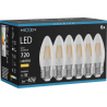 Mexen Vintis 6x LED-Filamentlampe E27, C35, 6W, Warm - 2700K, 720 lm, klar - L154-E27-0627-00x06