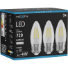 Mexen Vintis 3x LED-Filament-Glühbirne E27, C35, 6W, Neutral - 4000K, 720 lm, klar - L154-E27-0640-00x03