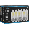 Mexen Vintis 6x LED Filamentlampe E27, C35, 6W, Neutral - 4000K, 720 lm, klar - L154-E27-0640-00x06