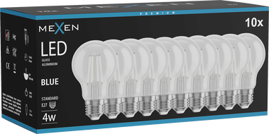 Mexen Vintis 10x LED-Filamentlampe E27, A60, 4W, 55 lm, blau - L150-E27-04XX-47x10