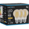 Mexen Vintis 3x LED-Filamentlampe E27, A60, 4W, Warm - 2200K, 400 lm, amber - L150-E27-0422-50x03