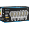 Mexen Vintis 6x Filament-LED-Glühbirne E27, A60, 4W, Warm - 2200K, 280 lm, Rauch - L150-E27-0422-70x06