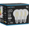 Mexen Vintis 3x LED-Filament-Glühbirne E27, A60, 6W, Neutral - 4000K, 720 lm, klar - L150-E27-0640-00x03
