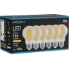 Mexen Vintis 6x LED-Filament-Glühbirne E27, A60, 8W, Warm - 2200K, 750 lm, bernstein - L150-E27-0822-50x06
