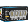 Mexen Vintis 6x LED-Filament-Glühbirne E27, A60, 8W, Warm - 2200K, 600 lm, Smoke - L150-E27-0822-70x06
