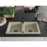 Mexen Mario Granitspüle 2-Kammer mit Küchenarmatur Rita, beige - 6504-69-670300-70