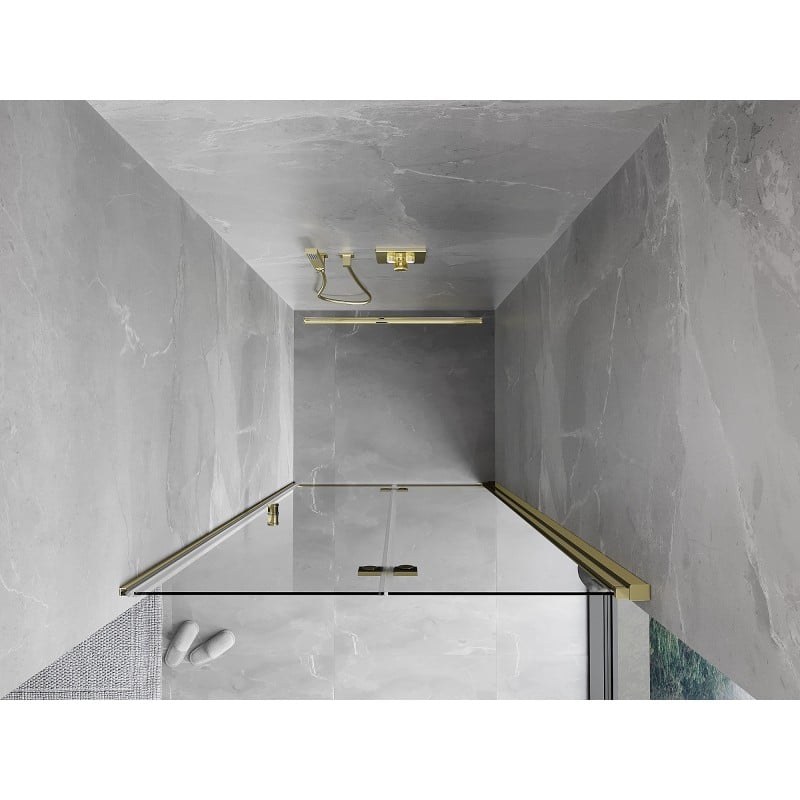 Mexen Mist-F Duschfaltwand rechts 70 cm, transparent, gold - 8A6-070-000-50-00-P