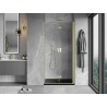 Mexen Mist-F Falttür Duschwand rechts 85 cm, transparent, gebürstetes Gold - 8A6-085-000-55-00-P