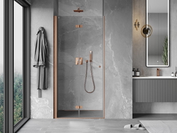 Mexen Mist-F Falttür, Dusche links 70 cm, transparent, gebürstetes Kupfer - 8A6-070-000-65-00-L