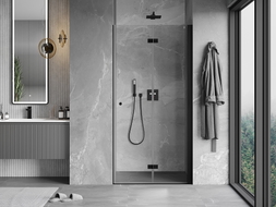 Mexen Mist-F Falttür für Dusche rechts 120 cm, transparent, schwarz - 8A6-120-000-70-00-P