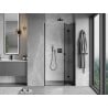 Mexen Mist-F Faltbare Duschabtrennung rechts 60 cm, schwarzer Rahmen, schwarz - 8A6-060-000-70-70-P