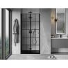 Mexen Mist-F Falttür Dusche links 95 cm, schwarzes Gitter, schwarz - 8A6-095-000-70-77-L