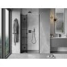Mexen Mist-F Falttür Dusche links 95 cm, schwarzes Gitter, schwarz - 8A6-095-000-70-77-L