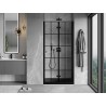 Mexen Mist-F faltbare Duschabtrennung rechts 85 cm, schwarzes Gitter, schwarz - 8A6-085-000-70-77-P