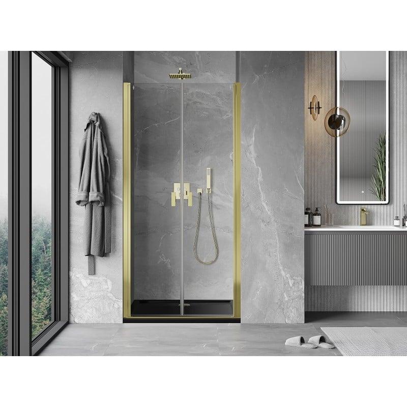 Mexen Mist Duschdrehtür 70 cm, transparent, gold - 8A7-070-000-50-00
