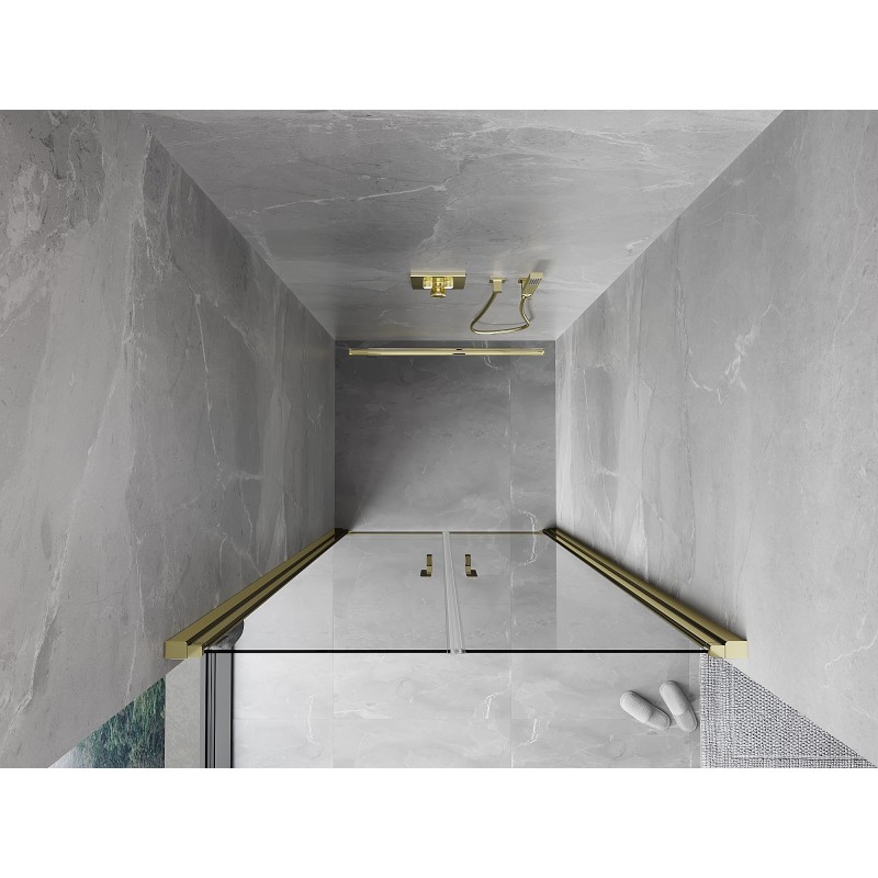 Mexen Mist Pendeltür Duschwand 85 cm, transparent, gold - 8A7-085-000-50-00