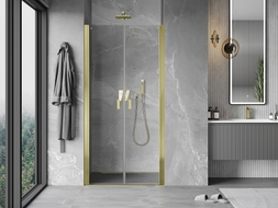 Mexen Mist Duschdreh­tür 120 cm, transparent, gold - 8A7-120-000-50-00