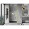 Mexen Mist, schwenkbare Duschtür 75 cm, transparent, gebürstetes Gold - 8A7-075-000-55-00