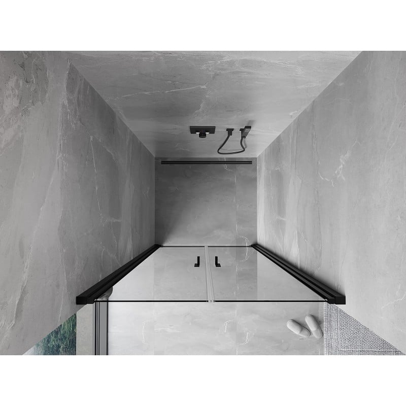 Mexen Mist Duschdrehtür 85 cm, transparent, schwarz - 8A7-085-000-70-00
