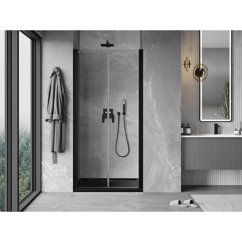 Mexen Mist Duschdrehtür 95 cm, transparent, schwarz - 8A7-095-000-70-00