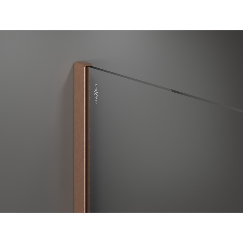 Mexen Kioto Duschwand Walk-in 80 x 200 cm, ombre weiß 8 mm, gebürstetes Kupfer - 800-080-101-65-86