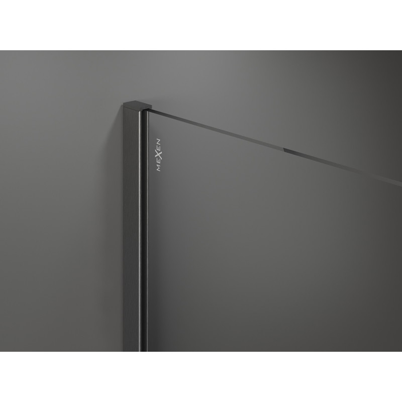 Mexen Kioto Duschwand Walk-in 70 x 200 cm, Ombre Weiß 8 mm, gebürstet Gun Gray - 800-070-101-66-86