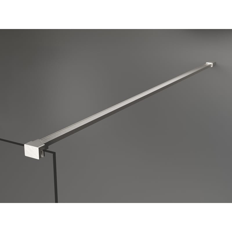 Mexen Kioto Duschwand Walk-in 110 x 200 cm, Ombre Weiß 8 mm, Gebürsteter Nickel - 800-110-101-97-86