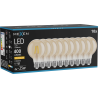 Mexen Vintis 10x LED Filament-Glühbirne E27, G80, 4W, Warm - 2200K, 400 lm, amber - L155-E27-0422-50x10
