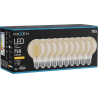 Mexen Vintis 10x LED-Filamentlampe E27, G80, 8W, Warm - 2200K, 750 lm, amber - L155-E27-0822-50x10