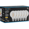 Mexen Vintis 6x Filament-LED-Lampe E27, G80, 8W, Warm - 2700K, 1055 lm, klar - L155-E27-0827-00x06