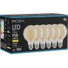 Mexen Vintis 6x LED Filament-Glühbirne E27, G80, 8W, Warm - 2700K, 750 lm, Amber - L155-E27-0827-50x06