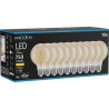 Mexen Vintis 10x LED-Filament-Glühbirne E27, G80, 8W, Warm - 2700K, 750 lm, Bernstein - L155-E27-0827-50x10