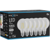 Mexen Vintis 6x LED-Filament-Glühbirne E27, G80, 8W, Neutral - 4000K, 1055 lm, klar - L155-E27-0840-00x06