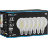 Mexen Vintis 6x LED-Filamentlampe E27, G80, 10W, Neutral - 4000K, 1320 lm, klar - L155-E27-1040-00x06