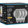 Mexen Vintis 3x LED-Filament-Lampe Spirale E27, G80, 2W, Warm - 2200K, 100 lm, rauchig - L165-E27-0222-70x03